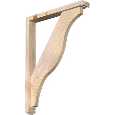 Funston Arts And Crafts Smooth Bracket W/ Offset Brace, Douglas Fir, 3 1/2W X 26D X 34H